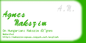 agnes makszim business card